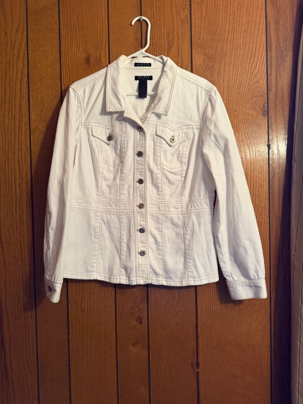 Axcess Liz Claiborne White Denim Button-Up Jacket